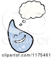 Cartoon Of A Drop Of Water With A Conversation Bubble Royalty Free Vector Illustration by lineartestpilot
