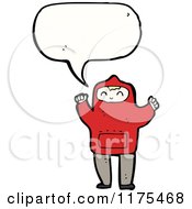 Poster, Art Print Of Boy Wearing A Hoodie With A Conversation Bubble