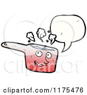 Cartoon Of A Pot With A Conversation Bubble Royalty Free Vector Illustration by lineartestpilot