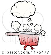 Cartoon Of A Pot With A Conversation Bubble Royalty Free Vector Illustration by lineartestpilot