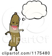 Cartoon Of A Sausage With A Conversation Bubble Royalty Free Vector Illustration by lineartestpilot