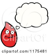 Cartoon Of A Red Drop Of Liquid With A Conversation Bubble Royalty Free Vector Illustration
