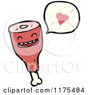 Cartoon Of A Drumstick With A Conversation Bubble Royalty Free Vector Illustration