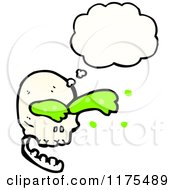 Poster, Art Print Of Skull With Green Slime And A Conversation Bubble