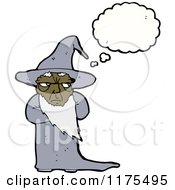 Cartoon Of An Old African American Wizard With A Conversation Bubble Royalty Free Vector Illustration