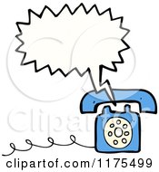 Poster, Art Print Of Blue Landline Telephone With A Conversation Bubble