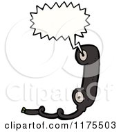 Cartoon Of A Black Landline Telephone With A Conversation Bubble Royalty Free Vector Illustration by lineartestpilot