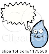 Cartoon Of A Drop Of Water With A Conversation Bubble Royalty Free Vector Illustration by lineartestpilot