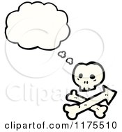 Cartoon Of A Skull And Crossbones With A Conversation Bubble Royalty Free Vector Illustration
