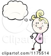 Poster, Art Print Of Blonde Stick Girl With A Conversation Bubble