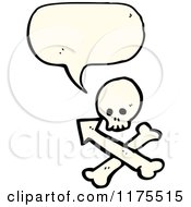 Cartoon Of A Skull And Crossbones With A Conversation Bubble Royalty Free Vector Illustration