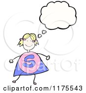 Cartoon Of A Blonde Stick Girl With A Conversation Bubble Royalty Free Vector Illustration