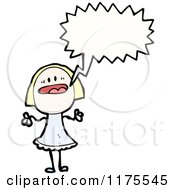 Poster, Art Print Of Blonde Stick Girl With A Conversation Bubble