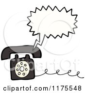 Poster, Art Print Of Black Landline Telephone With A Conversation Bubble