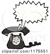 Poster, Art Print Of Black Landline Telephone With A Conversation Bubble