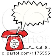 Poster, Art Print Of Red Landline Telephone With A Conversation Bubble