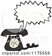 Poster, Art Print Of Black Landline Telephone With A Conversation Bubble