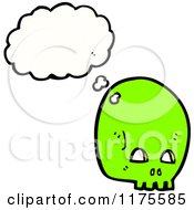 Poster, Art Print Of Green Skull With A Conversation Bubble