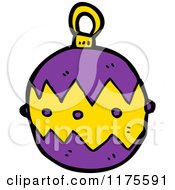 Cartoon Of A Purple Christmas Ornament Royalty Free Vector Illustration