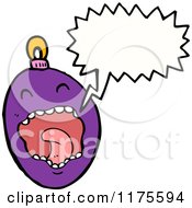 Poster, Art Print Of Purple Christmas Ornament With A Conversation Bubble