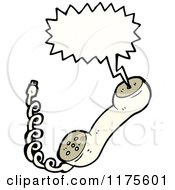 Cartoon Of A Landline Telephone With A Conversation Bubble Royalty Free Vector Illustration