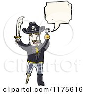 Cartoon Of A Pirate With A Wooden Leg Conversation Bubble Royalty Free Vector Illustration by lineartestpilot