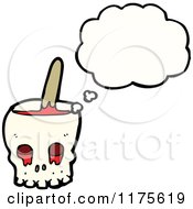 Cartoon Of A Skull Bowl With Blood And A Conversation Bubble Royalty Free Vector Illustration