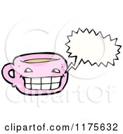 Poster, Art Print Of PinkCoffee Cup With A Conversation Bubble