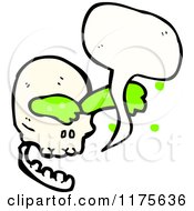 Poster, Art Print Of Skull With Green Slime And A Conversation Bubble