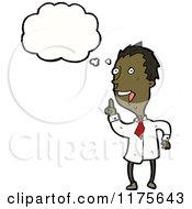 Cartoon Of A Scientist With A Conversation Bubble Royalty Free Vector Illustration by lineartestpilot