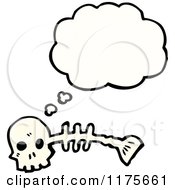 Poster, Art Print Of Skull And Fish Skeleton With A Conversation Bubble