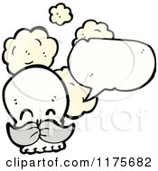 Poster, Art Print Of Skull With A Mustache And A Conversation Bubble
