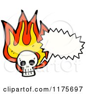 Poster, Art Print Of Skull With Flames And A Conversation Bubble