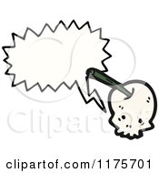 Poster, Art Print Of Skull Stabbed By A Dagger With A Conversation Bubble