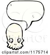 Cartoon Of A Skull With A Conversation Bubble Royalty Free Vector Illustration