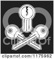 Cartoon Of A White Jolly Roger Lock And Crossed Keys Over Black Royalty Free Vector Clipart by Any Vector