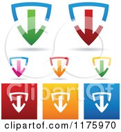 Clipart Of Colorful Safe Download Shield Designs Royalty Free Vector Illustration by cidepix