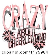 Pink And Black Crazy About Cheerleading Text With Pom Poms