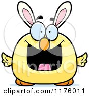 Poster, Art Print Of Grinning Easter Chick With Bunny Ears