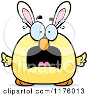 Poster, Art Print Of Screaming Easter Chick With Bunny Ears