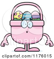 Cartoon Of A Surprised Easter Basket Mascot Royalty Free Vector Clipart
