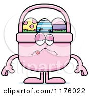 Cartoon Of A Happy Easter Basket Mascot Royalty Free Vector Clipart