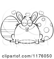 Poster, Art Print Of Black And White Loving Chubby Easter Bunny With Eggs