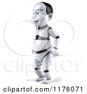 Clipart Of A 3d Baby Robot Facing Left Royalty Free CGI Illustration
