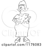 Poster, Art Print Of Outlined Woman With A Tiny Waist