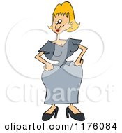 Cartoon Of A Woman With A Tiny Waist Royalty Free Vector Clipart
