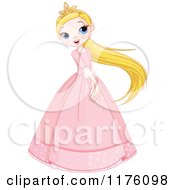 Poster, Art Print Of Happy Princess Swinging Her Long Blond Hair And Holding Her Hands In Front