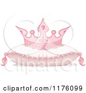 Pink Princess Crown Resting On A Flully Pillow