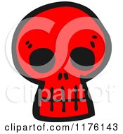 Cartoon Of A Red Skull Royalty Free Vector Illustration by lineartestpilot