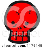 Cartoon Of A Red Skull Royalty Free Vector Illustration by lineartestpilot